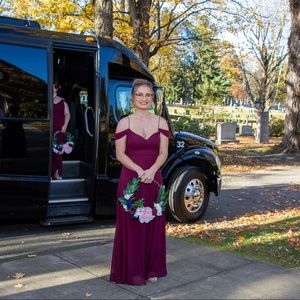 Wine colored , with a slit